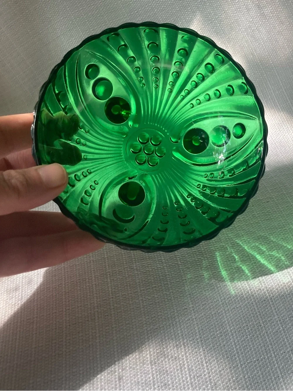 Vintage Anchor Hocking Burple Inspiration Green Glass Small Dessert Bowl!